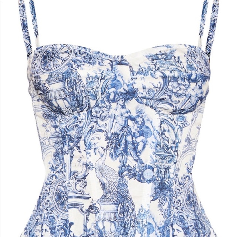 Navy and white corset top